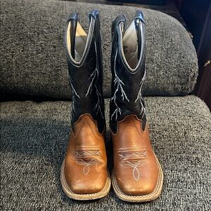 Kids Brown and Black Western Boots